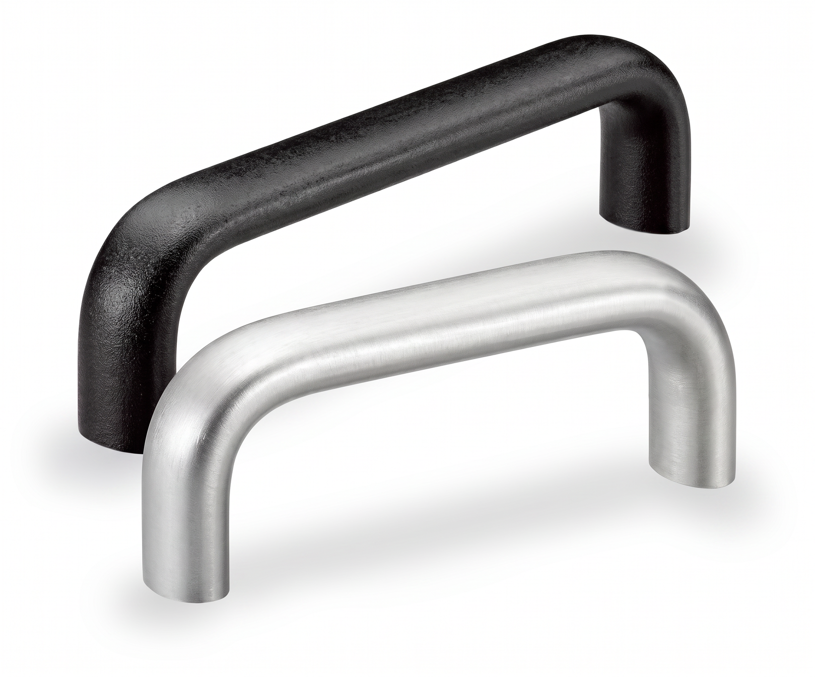 Schwarzer und silberner Aluminiumgriff mit gebogener Form