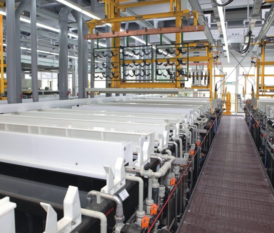 Electrogalvanizing of rack objects