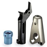 Individual prosthesis parts made of high-strength aluminium alloys, anodized in different colours, sealed with nickel acetate; tubes pre-ground.
