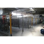 The front area shows anodized product carriers, that have been returned from the plant via “circular traffic”. Located in the rear area are prepared “product carriers” with contacted aluminium articles, ready for anodizing.