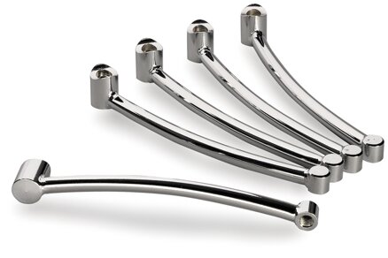 Hartgelöteter Armlehnenhalter eines Bürostuhls nach Hochglanz-Verchromung