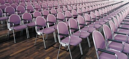 Hall chairs with pearl-brightness chromium plating on the frames