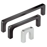Aluminium handles vibratory grinded, chemically dull-finished and anodized in natural colour or black