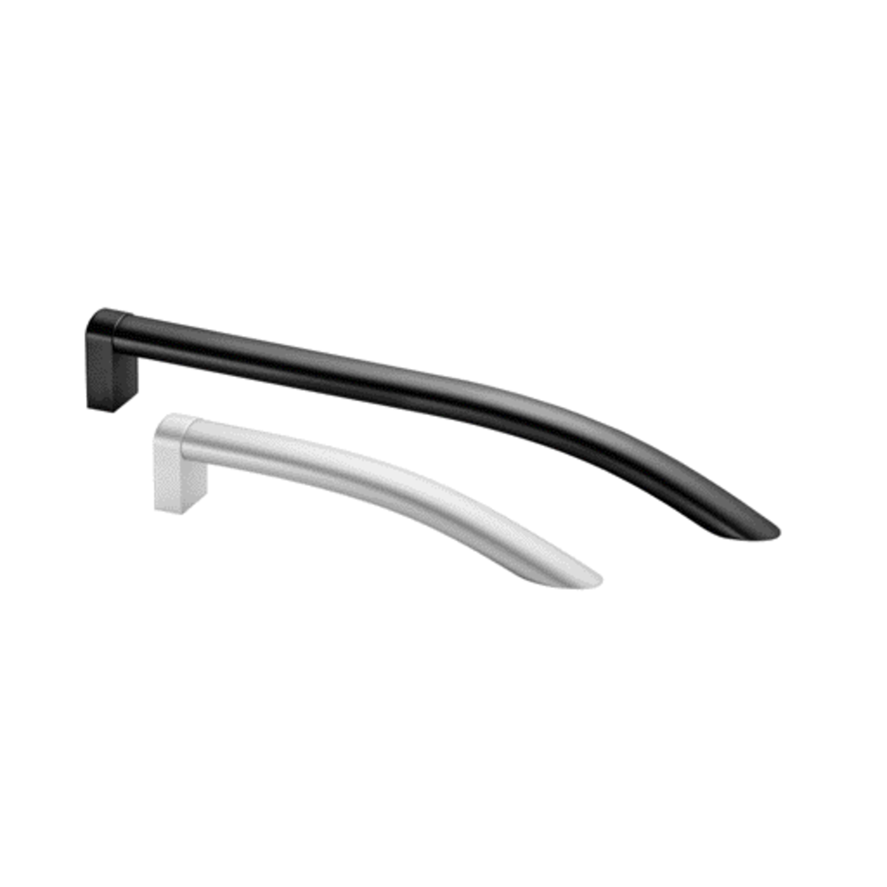Handles of extruded aluminium with clamping sleeves of stainless steel