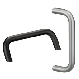 Aluminium Bügelgriff Typ: M1 (abgeschrägt); Farbe: naturfarben eloxiert, schwarz eloxiert