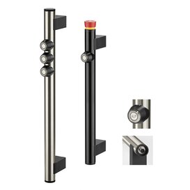 Functional Handles FG14, tube of stainless steel or aluminium with holders of polyamide, push buttons with ring light and labelling as required, with emergency stop depending on type