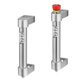 Funktionsgriffe FG16-02 und FG16-05 aus Edelstahl, 2 Drucktaster, je nach Typ mit Nothalt