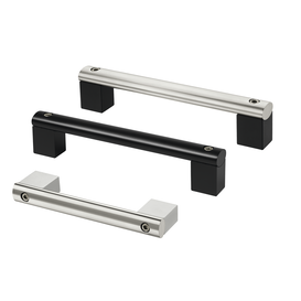 Handles with tube of extruded aluminum or stainless steel