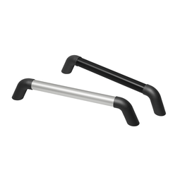 Handles with ledge of aluminium and shanks of polyamide