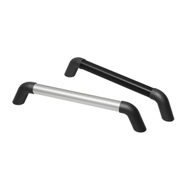 Handles with ledge of aluminium and shanks of polyamide