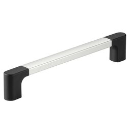 Single element handle with anodized aluminium bar and black polyamide end shanks