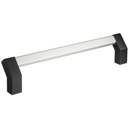 MS-06 solid handle with silver anodized aluminum shank and black anodized end caps, modern industrial design