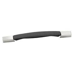 Black soft plastic pull-out carrying handle with nickel-plated steel end caps