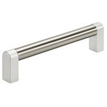 Technischer Griff TL.A3 aus Edelstahl-Rohr mit Aluminium-Endstücken in mattglänzender, eloxierter Optik