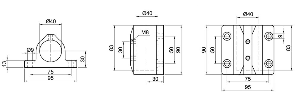 Diagram for Łożysko ścienne, 1-osłonowe