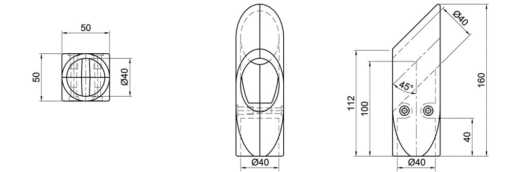 Diagram for Łącznik teownikowy 45° / 135°, 2-osłonowy