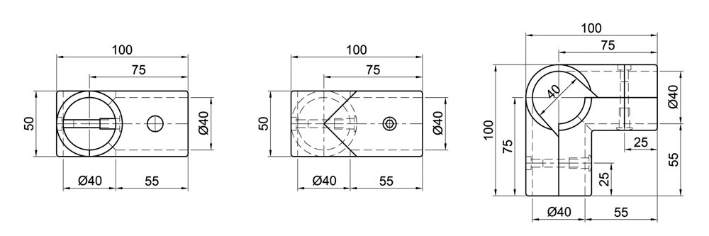 Diagram for Łącznik kątowy 90°, 1-osłonowy