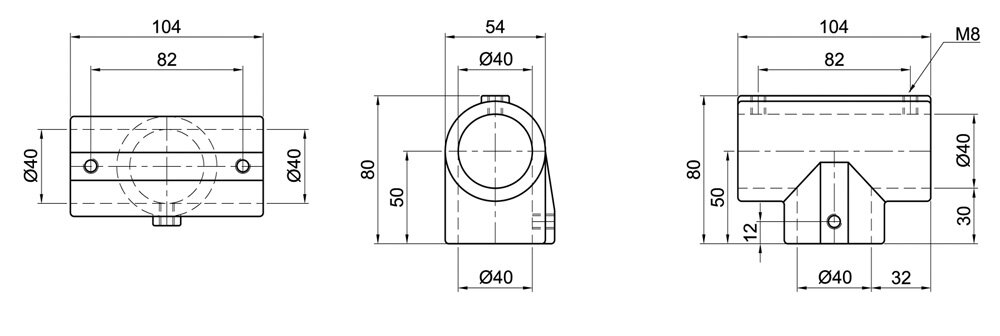 Diagram for Łącznik teownikowy, 1-osłonowy