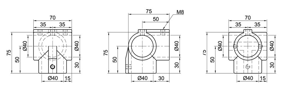 Diagram for Łącznik narożny 90°, otwarty, 1-osłonowy