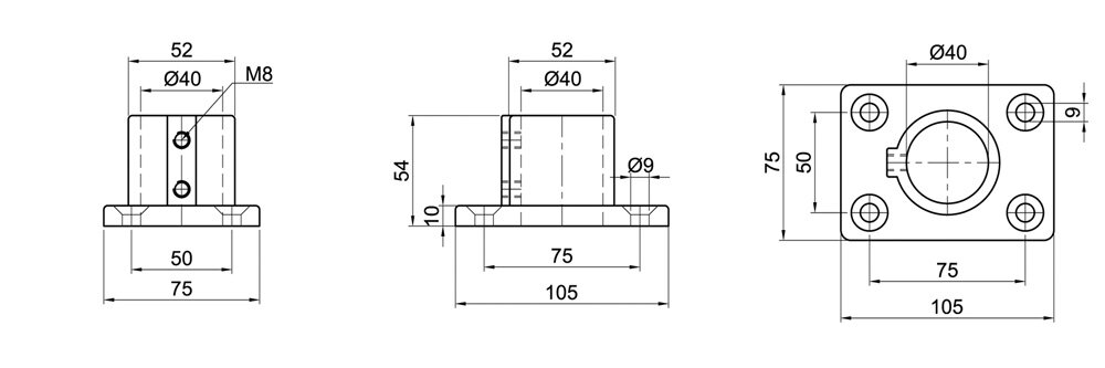 Diagram for Łożysko podłogowe, 1-osłonowe
