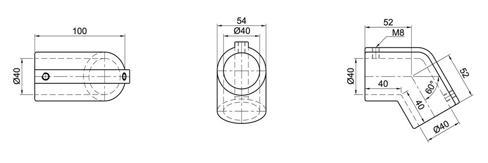 Diagram for Łącznik kątowy 60° / 120°, 1-osłonowy