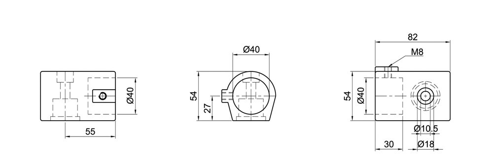 Diagram for Uchwyt rurkowy W, głowica, 1-osłonowy