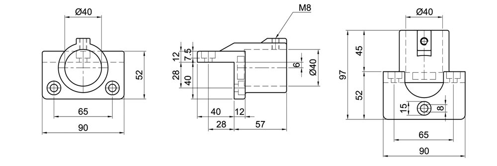 Diagram for Łożysko podłogowo-ścienne, zmienne, 1-osłonowe