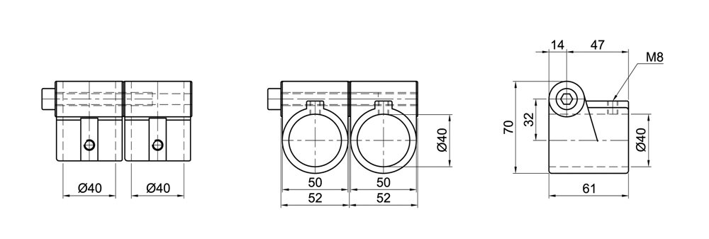 Diagram for Otwarty króciec przyłączeniowy, 1-osłonowy