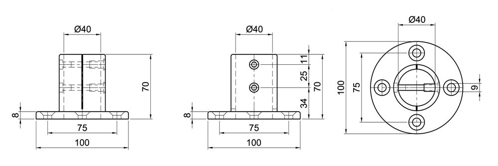 Diagram for Łożysko podłogowe, 1-osłonowe
