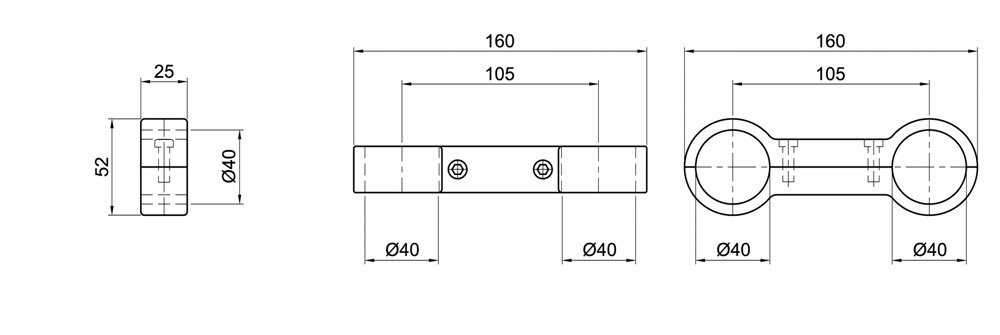 Diagram for Uchwyt podwójny, 2-osłonowy