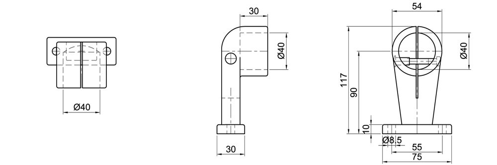 Diagram for Wspornik końcowy, 1-osłonowy