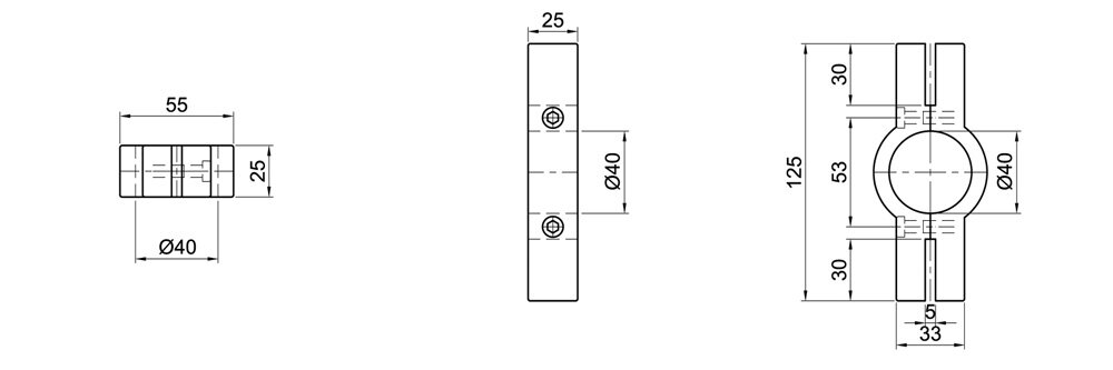 Diagram for Uchwyt szyby podwójnej, 2-osłonowy