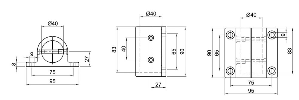 Diagram for Łożysko ścienne, 1-osłonowe