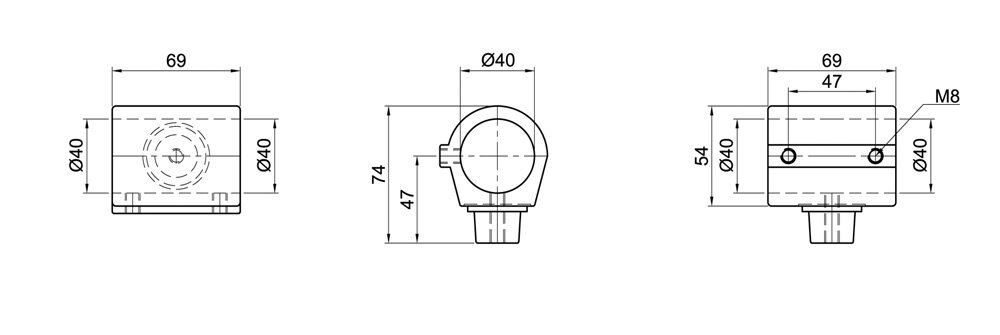 Diagram for Uchwyt rurkowy S, 1-osłonowy